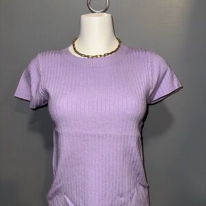Lavender Ribbed Knit Top